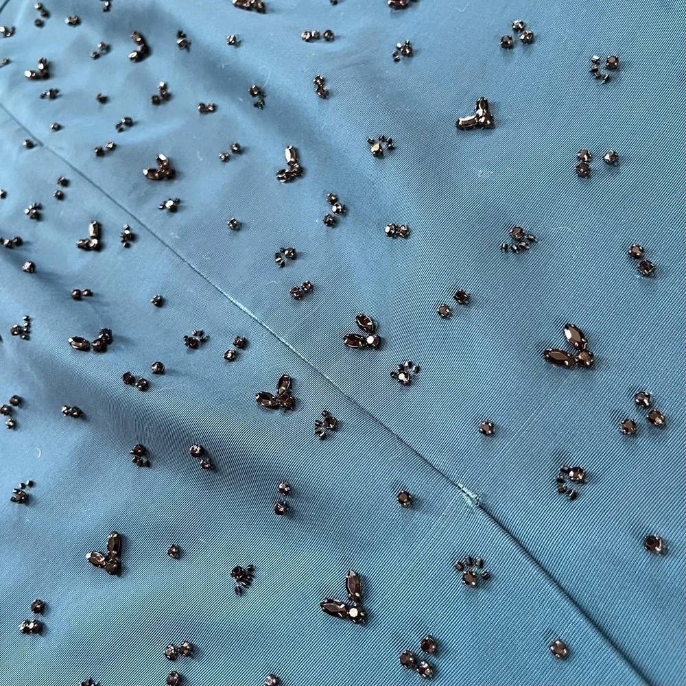 J.Crew Collection 2PC teal beaded crop top & pencil midi skirt *shop@iamwarrior